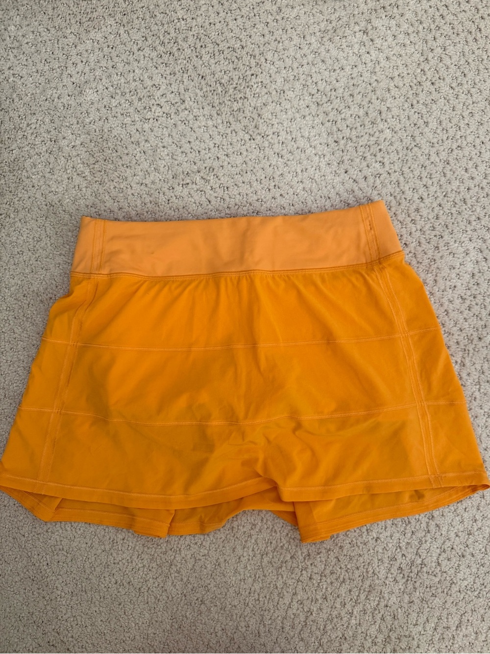 Lululemon Pace Rival Mid Rise Skirt Orange Tennis Golf Athletic Skort Size 6